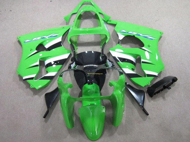 Beste Kawasaki ZX6R Motorrad Verkleidung Kit 2000-2002 - Grun Weiss Schwarz