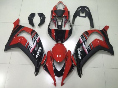 Beste Kawasaki ZX10R Motorrad Verkleidung 2016-2020 - Kastanienbraun Rot Glanzendes Schwarz Weiss