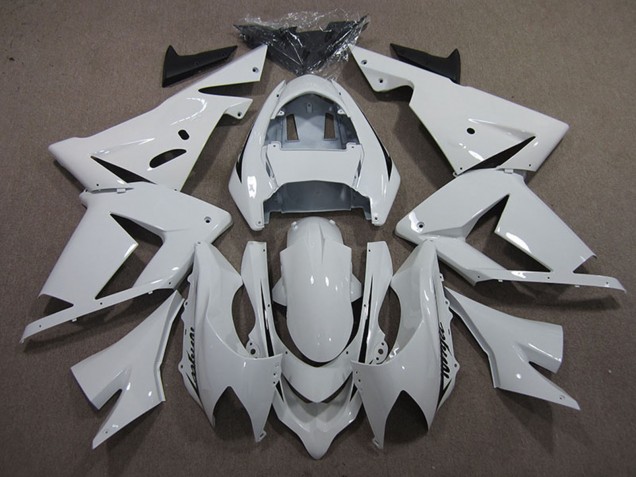 Beste Kawasaki ZX10R Motorrad Verkleidung 2004-2005 - Weiss Schwarz Aufkleber