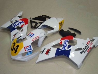 Beste Suzuki GSXR 750 Motorrad Verkleidung 2004-2005 - Weiss Blau Rot Gelb Pepsi 34