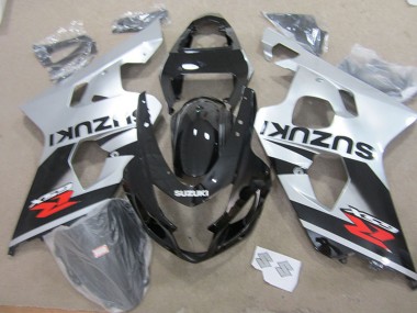 Beste Suzuki GSXR 750 Motorrad Verkleidung 2004-2005 - Silber Glanzendes Schwarz Rot