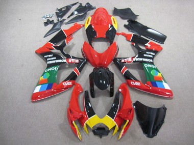 Beste Suzuki GSXR 750 Motorrad Verkleidung 2006-2007 - Rot Schwarz Gelb Grun JOMO