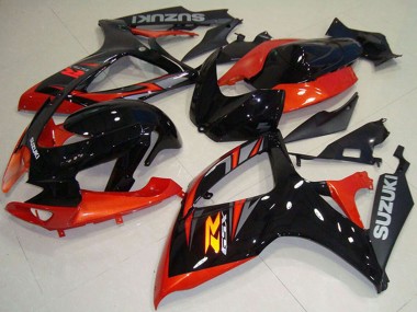 Beste Suzuki GSXR 750 Motorrad Verkleidung 2006-2007 - Orange Glanzendes Schwarz