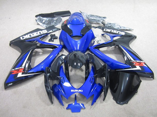 Beste Suzuki GSXR 750 Motorrad Verkleidung 2006-2007 - Blau Glanzendes Schwarz