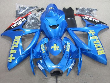 Beste Suzuki GSXR 750 Motorrad Verkleidung 2006-2007 - Blau Rot Schwarz Gold Rizla