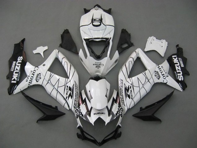 Beste Suzuki GSXR 750 Motorrad Verkleidung 2008-2010 - Weiss Schwarz Corona Extra Alstare