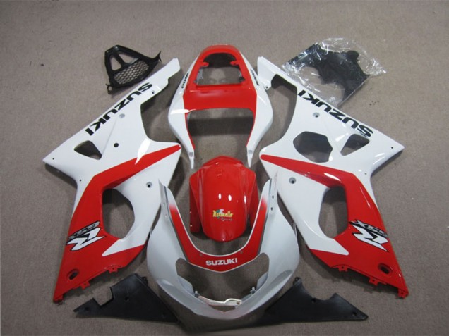 Beste Suzuki GSXR 1000 Motorrad Verkleidung 2003-2004 - Weiss Rot
