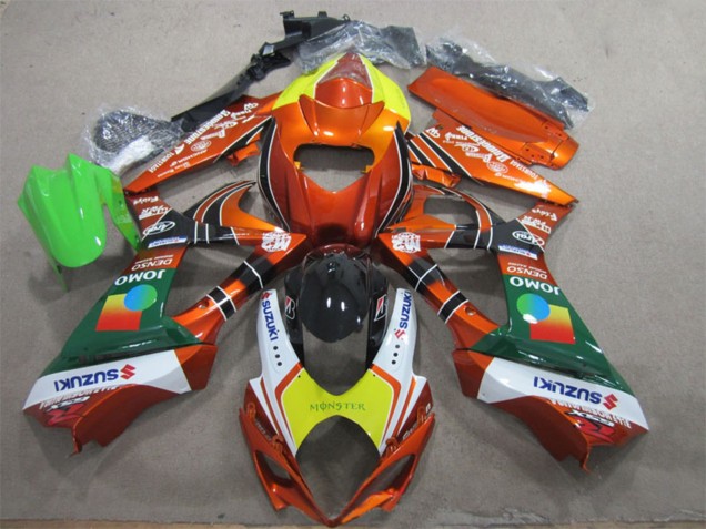 Beste Suzuki GSXR 1000 Motorrad Verkleidung 2007-2008 - Orange Gelb Weiss Rot Grun Monster