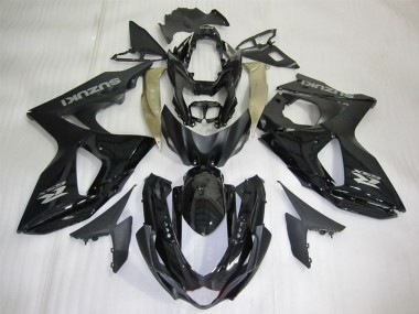 Beste Suzuki GSXR 1000 Motorrad Verkleidung 2009-2016 - Glanzendes Schwarz Silber Aufkleber