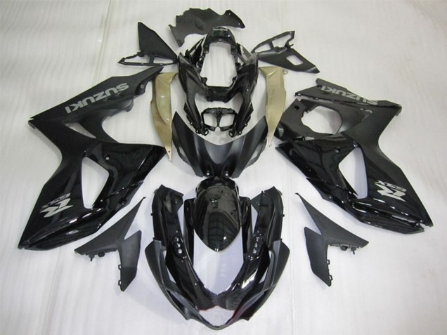 Beste Suzuki GSXR 1000 Motorrad Verkleidung 2009-2016 - Glanzendes Schwarz Silber Aufkleber