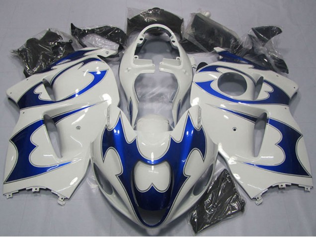 Beste Suzuki GSXR 1300 Hayabusa Motorrad Verkleidung Kit 1996-2007 - Weiss Blau