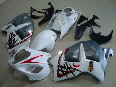 Beste Suzuki GSXR 1300 Hayabusa Motorrad Verkleidung 1996-2007 - Weiss Rot Matt Grau