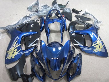 Beste Suzuki GSXR 1300 Hayabusa Motorrad Verkleidung 2008-2020 - Blau Weiss Gold Aufkleber