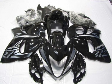 Beste Suzuki GSXR 1300 Hayabusa Motorrad Verkleidung 2008-2020 - Glanzendes Schwarz Silber