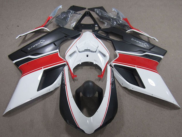 Beste Ducati 848 1098 1198 Motorrad Verkleidung 2007-2014 - Weiss Rot Matt Schwarz Marvic