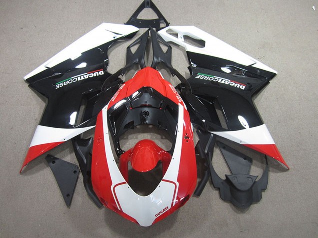 Beste Ducati 848 1098 1198 Motorrad Verkleidung 2007-2014 - Weiss Rot Glanzendes Schwarz