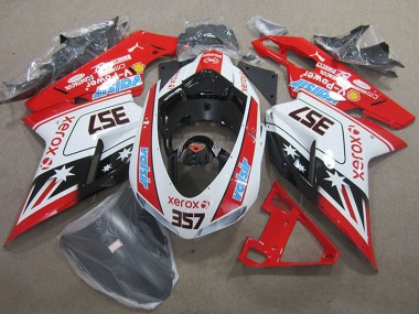 Beste Ducati 1098 Motorrad Verkleidung 2007-2014 - Weiss Rot Schwarz Xerox 357