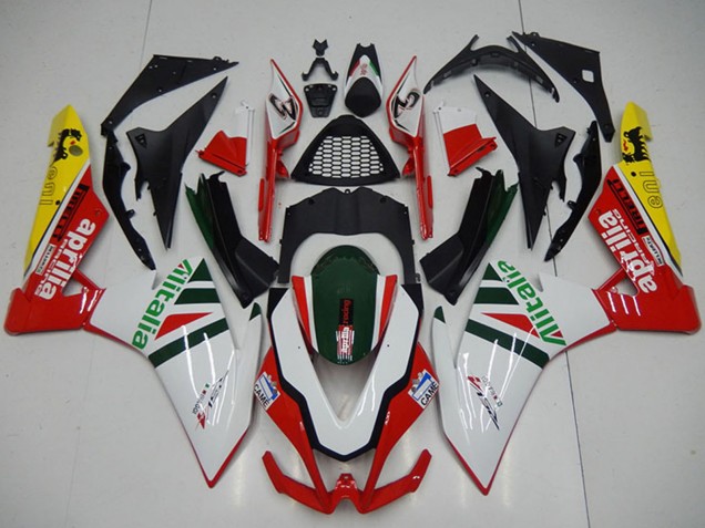 Beste Aprilia RSV4 1000 Motorrad Verkleidung 2009-2015 - Weiss Rot Grun Gelb Schwarz Alitalia
