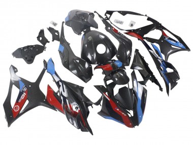 Beste BMW S1000RR Motorrad Verkleidung 2023-2024 - Blau Rot Carbonfaser