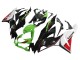 Beste Kawasaki ZX6R Motorrad Verkleidung 2019-2022 - Grun Glanzendes Schwarz Weiss Rot