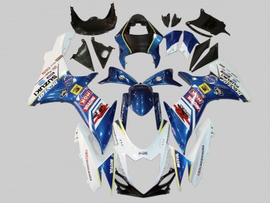 Beste Suzuki GSXR 600/750 Motorrad Verkleidung 2011-2024 - Weiss Blau Rot Gelb Motul Dunlop
