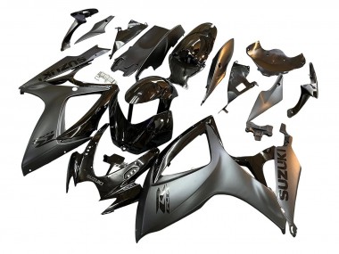 Beste Suzuki GSXR 600/750 Motorrad Verkleidung 2006-2007 - Glanzendes Schwarz Matt Schwarz