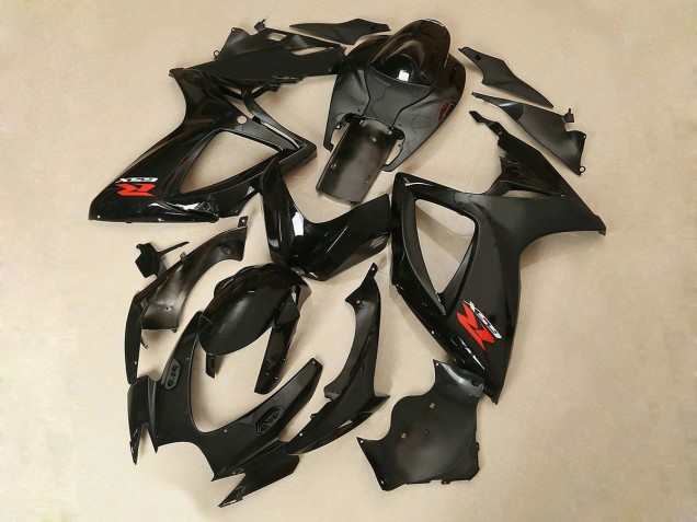 Beste Suzuki GSXR 600/750 Motorrad Verkleidung 2006-2007 - Glanzendes Schwarz