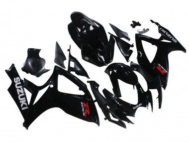 Beste Suzuki GSXR 600/750 Motorrad Verkleidung 2006-2007 - Glanzendes Schwarz