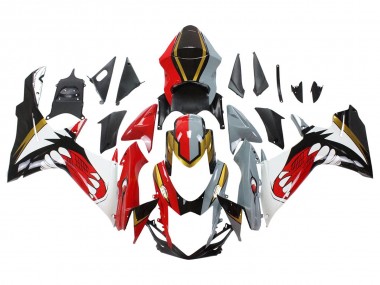 Beste Suzuki GSXR 600/750 Motorrad Verkleidung 2011-2024 - Rot Gold Grau Schwarz Weiss Hai