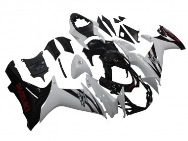 Beste Suzuki GSXR 600/750 Motorrad Verkleidung 2011-2024 - Weiss Glanzendes Schwarz