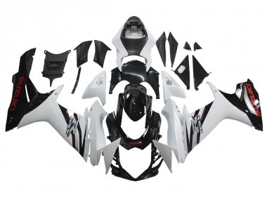 Beste Suzuki GSXR 600/750 Motorrad Verkleidung 2011-2024 - Weiss Glanzendes Schwarz