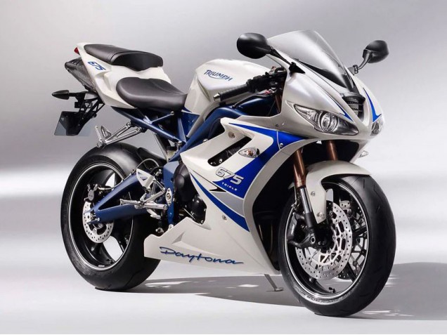 Beste Triumph Daytona 675 Motorrad Verkleidung 2006-2008 - Silber Weiss Blau