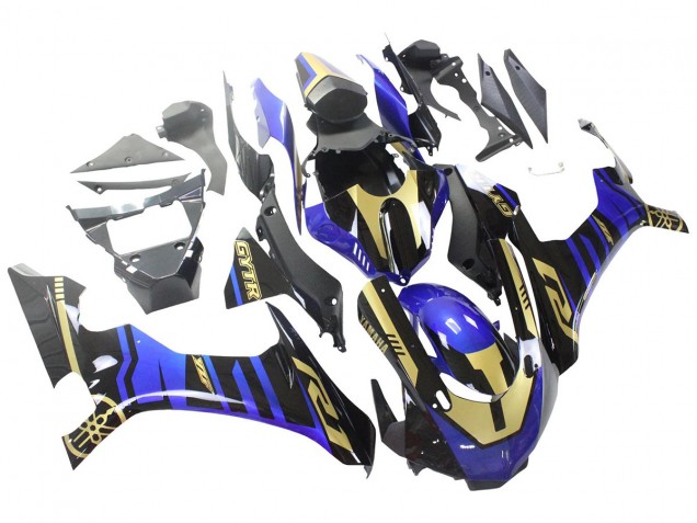 Beste Yamaha YZF R1 Motorrad Verkleidung 2015-2019 - Blau Gold Schwarz