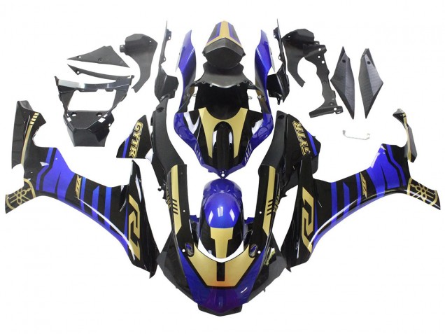 Beste Yamaha YZF R1 Motorrad Verkleidung 2015-2019 - Blau Gold Schwarz