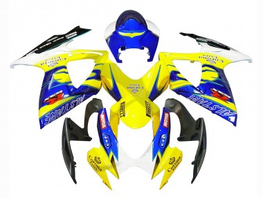 Beste Suzuki GSXR 600/750 Motorrad Verkleidung 2006-2007 - Weiss Blau Gelb Corona Alstare