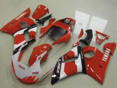 Beste Yamaha YZF R6 Motorrad Verkleidung 1998-2002 - Rot Weiss Glanzendes Schwarz
