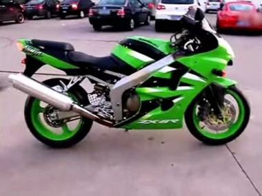 Beste Kawasaki ZX6R Motorrad Verkleidung 2000-2002 - Grun Weiss Schwarz