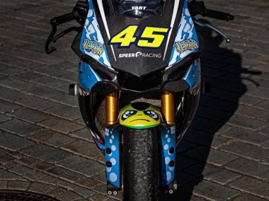 Beste Yamaha YZF R1 Motorrad Verkleidung 2015-2019 - Blau Gelb Hai