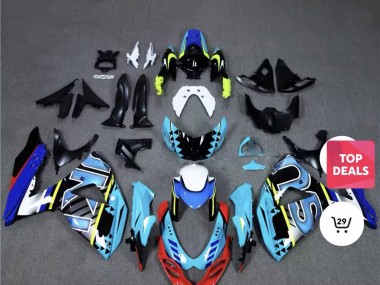 Beste Suzuki GSXR 1000 Motorrad Verkleidung 2009-2016 - Blau Rot Gelb Weiss