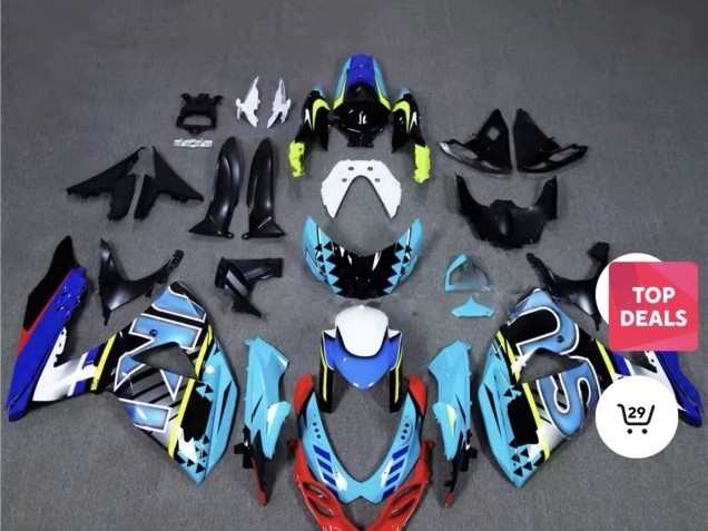 Beste Suzuki GSXR 1000 Motorrad Verkleidung 2009-2016 - Blau Rot Gelb Weiss