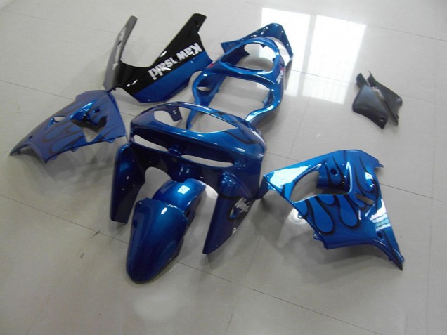 ZX9R 98-99 Motorrad Verkleidungen - Blau schwarze Flamme ZX9R 98-99 Motorrad Verkleidungen - Blau schwarze Flamme