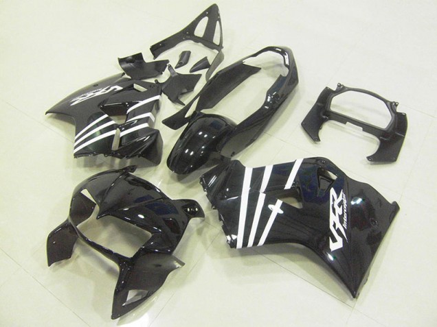VFR 800 98-01 Motorrad Verkleidungen - Schwarz Weißes Streifenmuster VFR 800 98-01 Motorrad Verkleidungen - Schwarz Weißes Streifenmuster