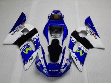 R6 98-02 Motorrad Verkleidungen - BlauGrün Weiß
