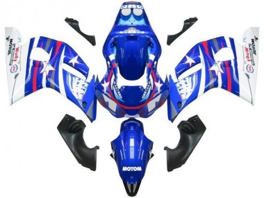 R6 98-02 Motorrad Verkleidungen - Blau Weiß Star Fiat