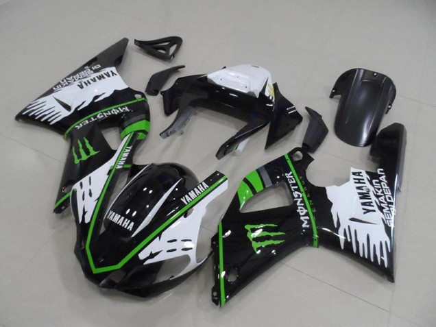 R1 00-01 Motorrad Verkleidung - Schwarz Weiß Grün Monster R1 00-01 Motorrad Verkleidung - Schwarz Weiß Grün Monster