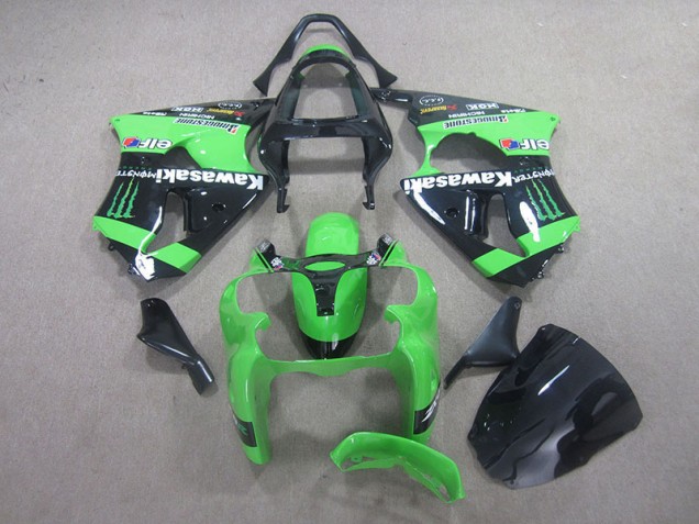 ZX6R 00-02 Motorrad Verkleidungen - Schwarz Grünes Monster ZX6R 00-02 Motorrad Verkleidungen - Schwarz Grünes Monster