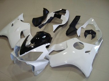 CBR 600 F4i 01-03 Motorrad Verkleidungen - Weiß mit Schwarz Streifen