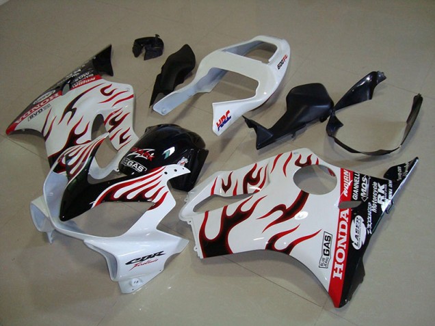 CBR 600 F4i 01-03 Motorrad Verkleidungen - Weiß Flamme CBR 600 F4i 01-03 Motorrad Verkleidungen - Weiß Flamme