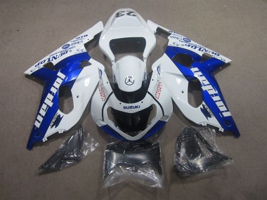 GSXR 600 K1 K2 K3 01-03 Motorrad Verkleidung - Weiß Blau Motul