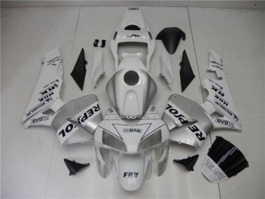 CBR 600 RR 03-04 Motorrad Verkleidungen - Silber Weiß Schwarz Repsol